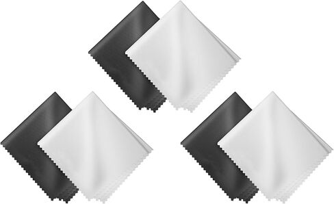Clothible Cleaning Cloths 6 Pack-6 × 7 بوصة من العدسات والنظافة الخالية من الوبر-النظارات ، الكاميرا ، الهاتف ، الكمبيوتر اللوحي ، التلفزيون-3 رمادي داكن و 3 أبيض-ملفوف بشكل فردي ، خالي من الخدش ، خالي من الخطوط ، قابلة لإعادة الاستخدام in Kuwait