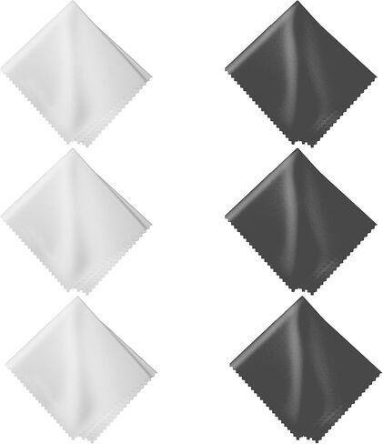 Clothible Cleaning Cloths 6 Pack-6 × 7 بوصة من العدسات والنظافة الخالية من الوبر-النظارات ، الكاميرا ، الهاتف ، الكمبيوتر اللوحي ، التلفزيون-3 رمادي داكن و 3 أبيض-ملفوف بشكل فردي ، خالي من الخدش ، خالي من الخطوط ، قابلة لإعادة الاستخدام in Kuwait