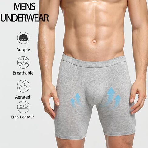 Men's Boxer Briefs- Ultra Soft Underwear with Moisture Wicking & No Ride Up,Breathable Comfort for Everyday in Saudi Arabia