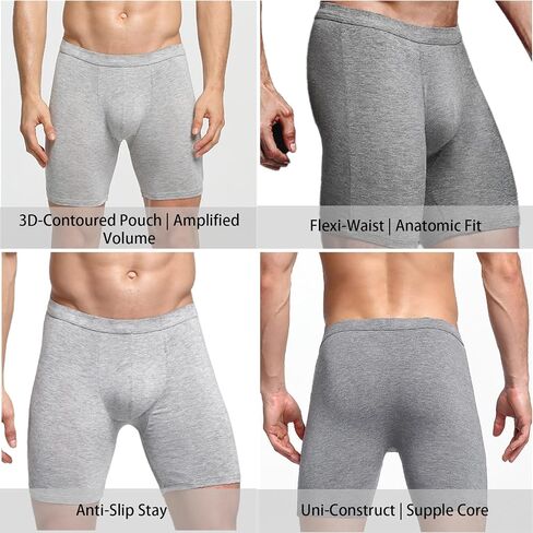Men's Boxer Briefs- Ultra Soft Underwear with Moisture Wicking & No Ride Up,Breathable Comfort for Everyday in Saudi Arabia
