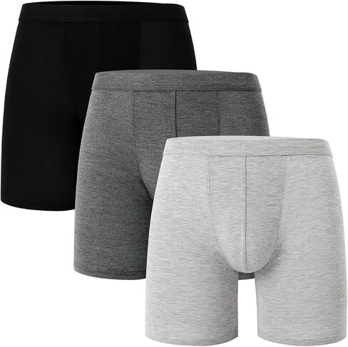 Men's Boxer Briefs- Ultra Soft Underwear with Moisture Wicking & No Ride Up,Breathable Comfort for Everyday in Saudi Arabia