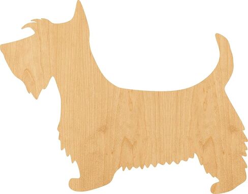 Scottie Dog Laser Cut Out Wood Shape Craft Supply - 4 Inch in Saudi Arabia