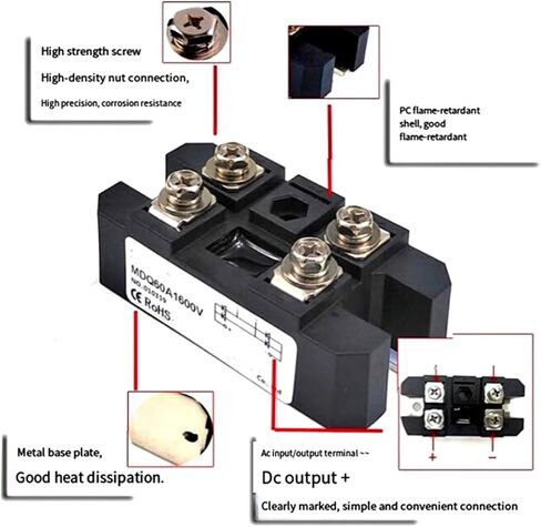 MDQ60-16 Single-phase rectifier MDQ60A 600V 800V 1000V 1200V 1400V 1600V 1800V 2000V 2500V Bridge rectifier module M340(MDQ60A 800V) in Saudi Arabia