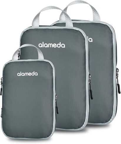 Travel Luggage Packing Organizers Set of 3 - Compression Packing Cubes for Suitcases, Grey in Saudi Arabia