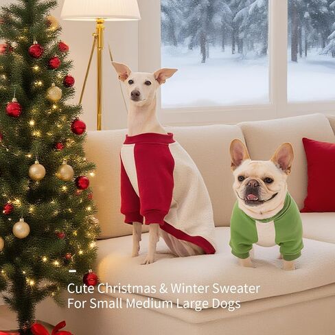 FUAMEY الكلب البلوزات الصوف للكلاب الصغيرة، الكلب البلوز البلوز، الكلب الملابس الشتوية للكلاب صبي فتاة، سماكة الملابس الدافئة الكلب، الطقس البارد الكلب البلوز يوركشاير القلطي الأحمر S in Kuwait