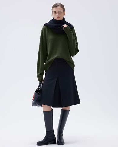 SUUKSESS Women Cashmere Oversized V Neck Pullover Sweaters Long Sleeve Jumpers in Saudi Arabia