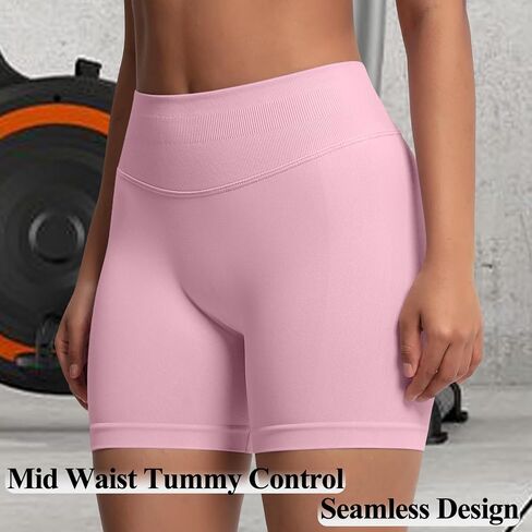 Biker Shorts for Women Gym Workout Booty Lifting Impact Shorts Hidden Scrunch Butt Lift Activewear Compression SweatShorts in Saudi Arabia