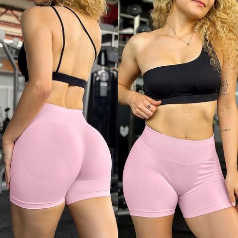 Biker Shorts for Women Gym Workout Booty Lifting Impact Shorts Hidden Scrunch Butt Lift Activewear Compression SweatShorts in Saudi Arabia