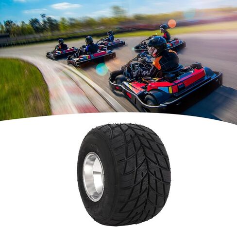 ASIXXSIX 11x7.10-5 GO KART TIRES و RIMS ، حافات سبيكة الألومنيوم والإطارات المطاطية ، عجلات خلفية الإطارات بدون أنبوب مع حافة ل ATV UTV SXS جنبًا إلى جنب in Kuwait