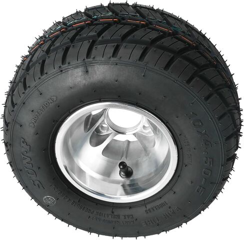 10x4.50-5 أمامي و 11 × 7.10-5 إطارات وعجلات أمطار خلفية ، وإطارات kart و 5 "3 حافات العروة لسباق كارت غولف عربة الرباعي دريفت ترايك دراجات صغيرة karting ، مع محور العجلات ومباركات التوجيه (الذهب) in Saudi Arabia