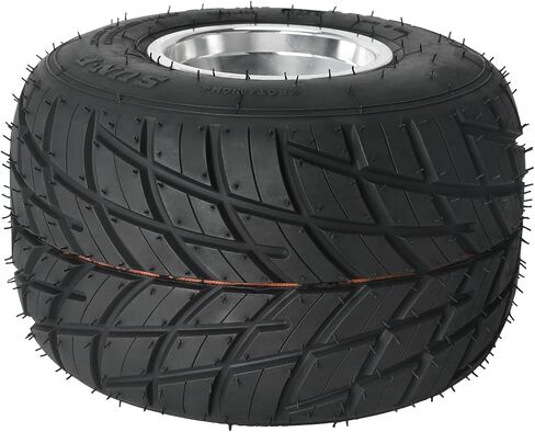 Front 10x4.50-5 & Rear 11x7.10-5 Go Kart Racing Tires with 3-Stud Aluminum Wheel Rims, Hubs & Steering Spindles – Tubeless Rain Tires for Drift Trike, ATV, Quad, Mini Bike, Racing Kart, Fun Cars Racer in Saudi Arabia