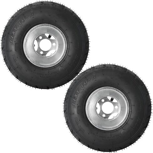 10x4.50-5 Front & 11X7.10-5 Rear Rain Road Tires and Wheels, 10x4.5-5 10x4.50x5 11X7.10x5 Go Kart Tires and 5" Rims, 3 Lug for Racing Kart Golf Cart Quad Drift Trike Mini Bikes Karting, Set of 4 in Kuwait