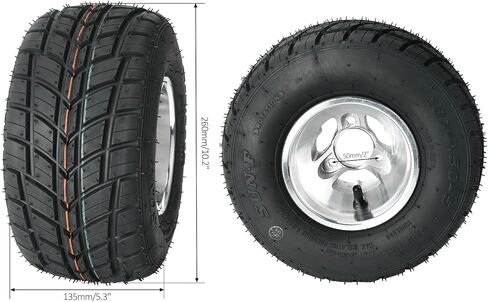 4 Sets 5 inch Go-Kart Wheels Rain Tires Front 10x4.50-5 + Rear 11x7.10-5 Tire Wheel and Rim 3 Holes with Steering Knuckle 50mm Wheel Hubs for Racing Karting Drift Trike Mini Bike ATV Kart-Racer in Saudi Arabia