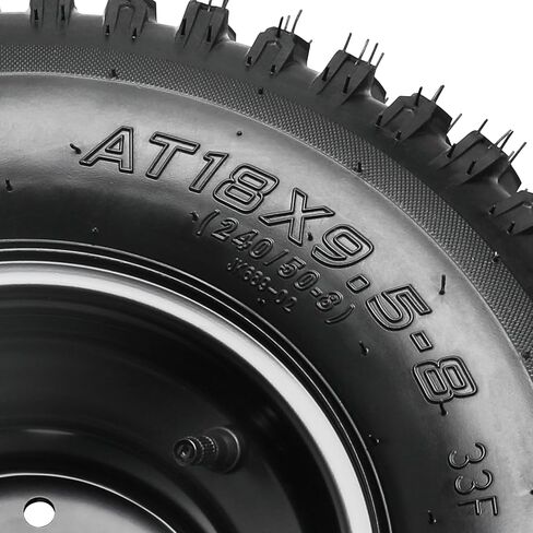 4PC ATV Tire & Wheel Set – 2 Front 19x7-8 + 2 Rear 18x9.50-8 Tubeless Tires with 4-Lug 110mm Bolt Pattern Rims – All-Terrain Quad, Go Kart, 4 Wheeler Replacement 19x7.00-8 18x9.5-8 Wheels in Saudi Arabia