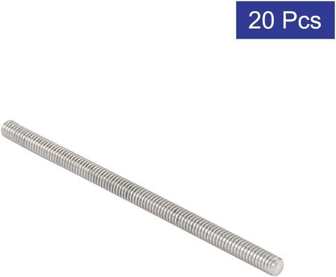 Uxcell M4 x 80mm 304 الفولاذ المقاوم للصدأ قضيب ملولب بالكامل ترصيع فضي اللون 20 قطعة in Saudi Arabia