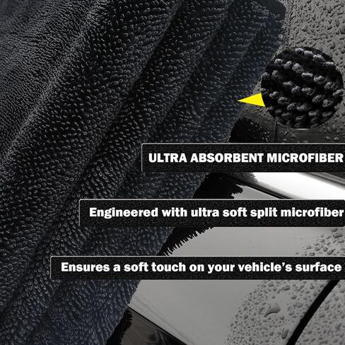 Car Drying Towel (36"x 24"/3ft x 2ft), 2 Pack Ultra Absorbent Microfiber Drying Towels for Cars, Leave No Streaks, Scratches or Water Spots, Extra Large Drying Towels Car Detailing for Cars in Saudi Arabia