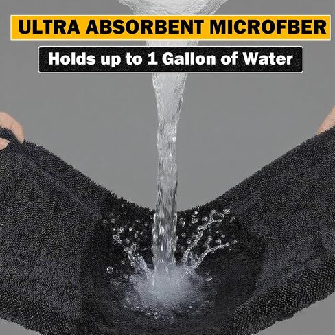 Car Drying Towel (36"x 24"/3ft x 2ft), 2 Pack Ultra Absorbent Microfiber Drying Towels for Cars, Leave No Streaks, Scratches or Water Spots, Extra Large Drying Towels Car Detailing for Cars in Saudi Arabia