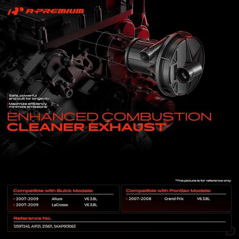 مضخة الضباب الدخاني للحقن الثانوي A-Premium متوافق مع Buick Lacrosse 2007-2009 ، Allure 2007-2009 & Pontiac Grand Prix 2007-2008 ، 3.8L in Kuwait