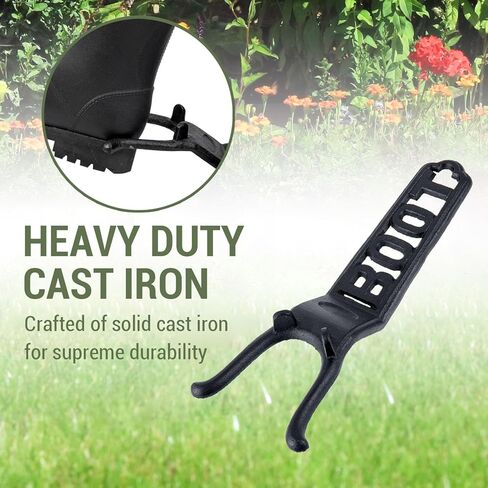 MyGift Vintage Heavy Duty Cast Iron Boot Jack Puller & Shoe Remover with Carved BOOT Label - Durable Boot Removal Shoe Horn Tool for Easy Footwear Access in Saudi Arabia