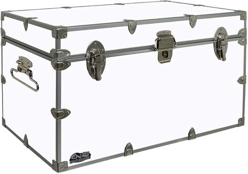 C&N Footlockers - XL Graduate Storage Trunk - Made in the USA - STEEL Footlocker for College Dorm Room & Summer Camp - 32 x 18 x 18.5 Inches (Red) in Kuwait