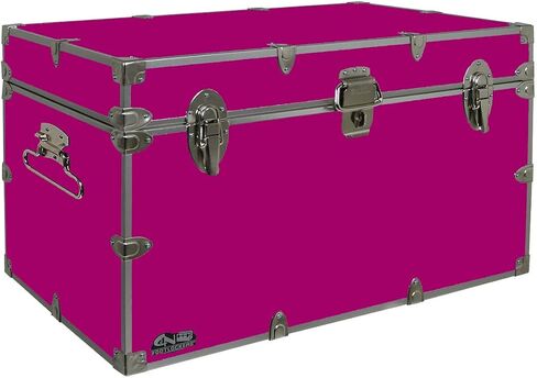 C&N Footlockers - XL Graduate Storage Trunk - Made in the USA - STEEL Footlocker for College Dorm Room & Summer Camp - 32 x 18 x 18.5 Inches (Red) in Kuwait