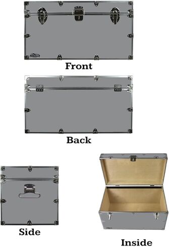 C&N Footlockers - XL Graduate Storage Trunk - Made in the USA - STEEL Footlocker for College Dorm Room & Summer Camp - 32 x 18 x 18.5 Inches (Red) in Kuwait