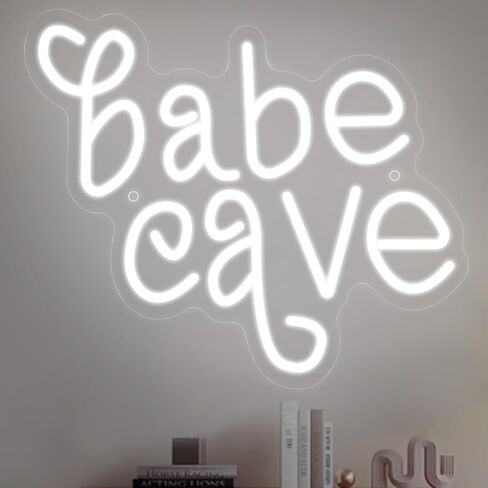 Neonawall Babe Cave Casery Neon Sign ، USB LED Neon Light Wall Art ، Dimmable Light Up Sign for Bedroom Baby Room Decor in Kuwait