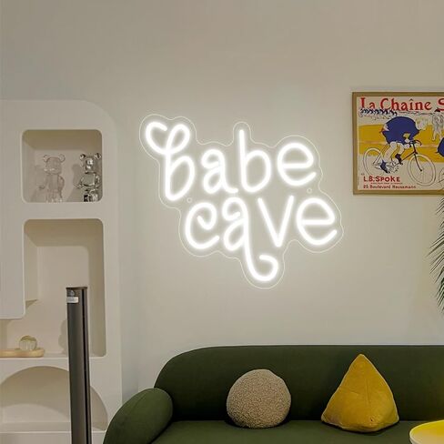 Neonawall Babe Cave Casery Neon Sign ، USB LED Neon Light Wall Art ، Dimmable Light Up Sign for Bedroom Baby Room Decor in Kuwait