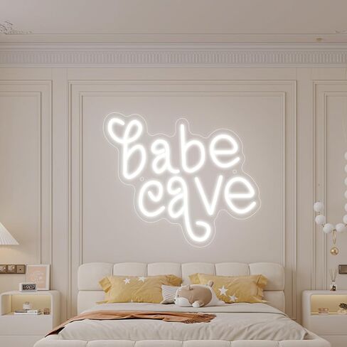 Neonawall Babe Cave Casery Neon Sign ، USB LED Neon Light Wall Art ، Dimmable Light Up Sign for Bedroom Baby Room Decor in Kuwait