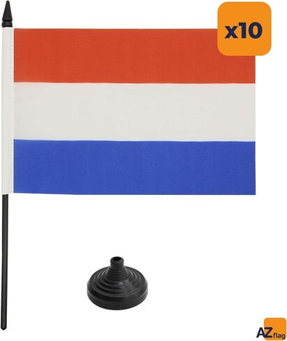 علم طاولة هنغاريا من AZ FLAG مقاس 4 بوصة × 6 بوصة - علم مكتب هنغاري 15 × 10 سم - عصا وقاعدة بلاستيكية سوداء in Kuwait