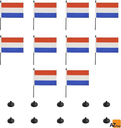 علم طاولة هنغاريا من AZ FLAG مقاس 4 بوصة × 6 بوصة - علم مكتب هنغاري 15 × 10 سم - عصا وقاعدة بلاستيكية سوداء in Kuwait