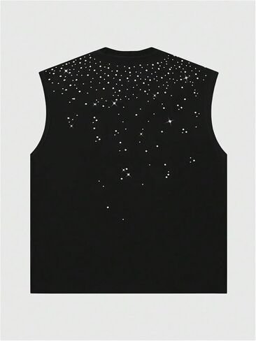 Verdusa Men's Glitter Rhinestone Tank Top Sleeveless Crew Neck Party Going Out Tops in Saudi Arabia