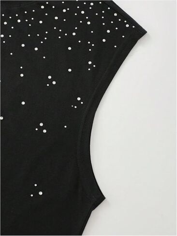 Verdusa Men's Glitter Rhinestone Tank Top Sleeveless Crew Neck Party Going Out Tops in Saudi Arabia