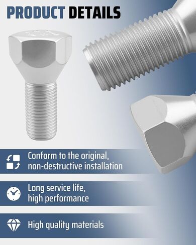 11062A Trailer Lug Bolts Fit for Boat & Utility Trailers, 1/2-20 Bolts-13/16 Hex 7/8 "Thread, High Strength Solid Steel Surface Galvanized 5PCS in Saudi Arabia