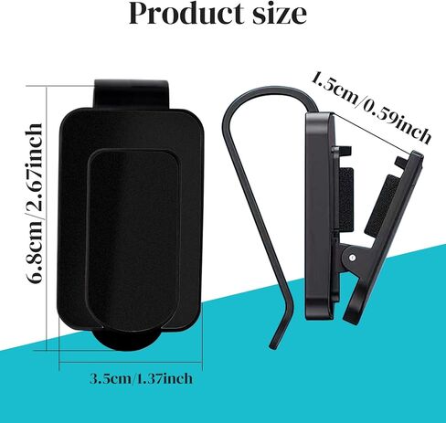 2 حزمة النظارات الشمسية للسيارة ، مقطع بطاقة التذاكر Eyeglass Mount for Car Visor ، نظارة شمسية منظمات السيارات الداخلية (أسود+رمادي) in Kuwait