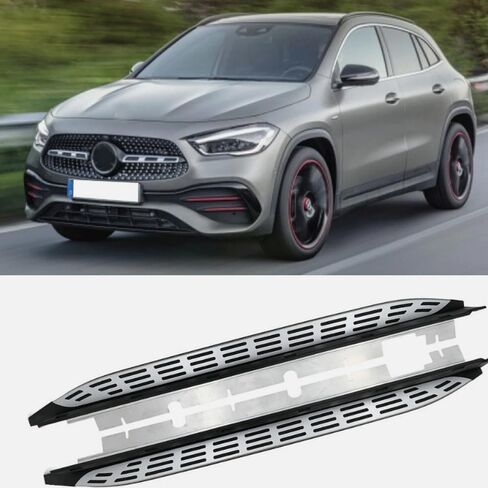 2pcs تشغيل لوحات Benz Gla H247 2020-2024 خطوات جانبية كمل سيارة Nerf Bar ترقية جديدة أسود وشظية مع جزيئات مضادة للانزلاق (للمركبات المخصصة فقط) in Saudi Arabia
