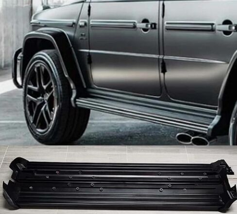 2PCS Running Boards for Benz G-Class W464 G63 G350 G500 2019-2025 Side Steps Complete Kit Car Nerf Bar New Upgrade Black Panel with Anti-Slip Particles Black&Sliver(for Dedicated Vehicles only) in Saudi Arabia
