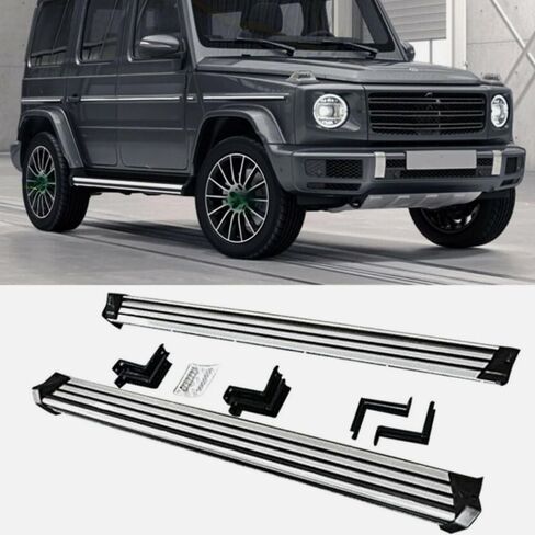 2PCS Running Boards for Benz W464 G-Class W463 G63 G350 G500 2019-2025 Side Steps Complete Kit Car Nerf Bar New Upgrade Black Panel with Anti-Slip Particles (for Dedicated Vehicles only) in Saudi Arabia