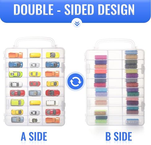 منظم خرز مكون من 36 شبكة قابلة للتعديل، حاويات تخزين صندوق بلاستيكي سميك شفاف مقاس 10 × 7 بوصات مع ورقتين لاصقتين للرسم الماسي، وصناعة المجوهرات (أبيض، برتقالي) in Kuwait