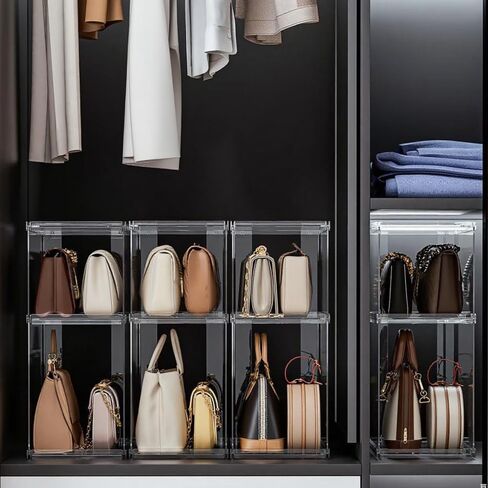 5 منظم محفظة الحزمة للخزانة ، حالة عرض أكريليك واضحة لمنظم حقيبة اليد ، صندوق تخزين محفظة ، صناديق تخزين بلاستيكية للكتاب ، المقتنيات ، مستحضرات التجميل (5pc-l) in Kuwait