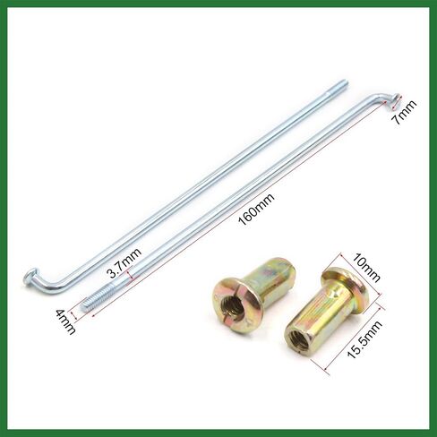Motoforti 72pcs 4mm Thread Diameter Motorcycle Wheel Spokes with Nipples 160mm Length Long-lasting in Saudi Arabia