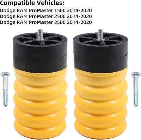 SSR-313-54 2PCS تعليق طقم زنبرك AIR AIR AIR RAPP PROMECTION DODGE RAM PROMASTER 1500 2500 3500 2014-2020 | ورقة تعليق الورقة الخلفية أدوات التعليق | يتوقف عثرة المساعد الينابيع ، الأصفر in Saudi Arabia