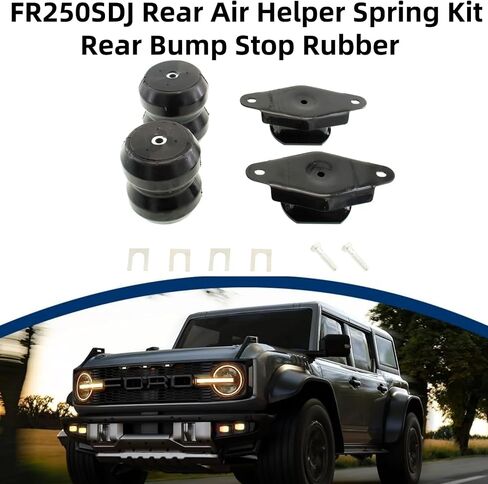FR350SDJ AIR AIR HELPER SPRING SPRING REPT REPT RUBBER RUBBER PRESSION For Ford F-350 Super Duty 2WD 4WD 2017-2025 | ورقة تعليق الورقة الخلفية أدوات التعليق | يتوقف عثرة المساعد الينابيع ، الأسود in Kuwait