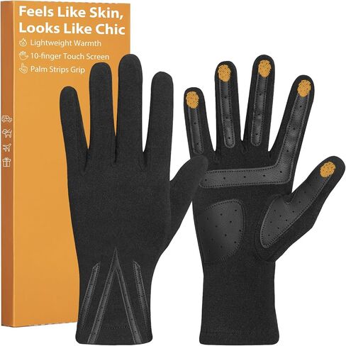 Pixel Panda Winter Gloves for Women Touchscreen, Womens Glove for Cold Weather with Non-Slip Leather Strip and Windproof Cuff in Kuwait