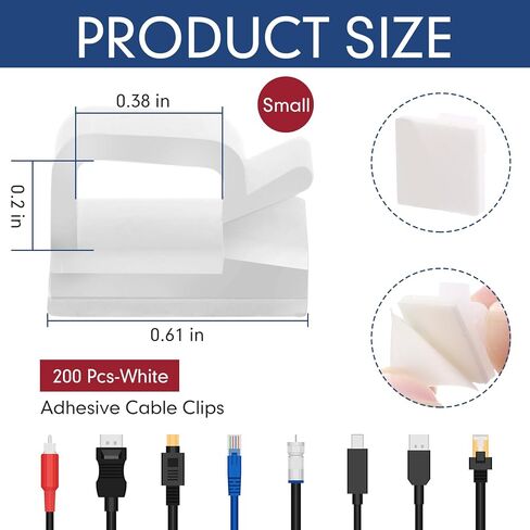 200 Pcs Outdoor Light Clips Clear Adhesive Cable Clips for Christmas Outdoor String Lights with Adhesive Strips Patio Decor for Wall Wire Holder for Hanging Cable Management Cord Organizer in Kuwait