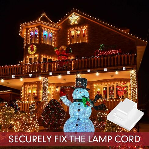 200 Pcs Outdoor Light Clips Clear Adhesive Cable Clips for Christmas Outdoor String Lights with Adhesive Strips Patio Decor for Wall Wire Holder for Hanging Cable Management Cord Organizer in Kuwait