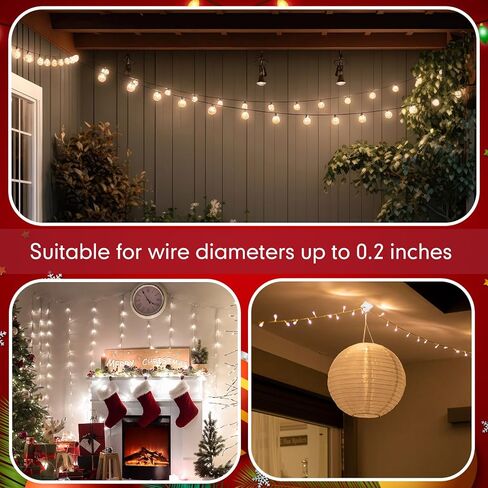 200 Pcs Outdoor Light Clips Clear Adhesive Cable Clips for Christmas Outdoor String Lights with Adhesive Strips Patio Decor for Wall Wire Holder for Hanging Cable Management Cord Organizer in Kuwait