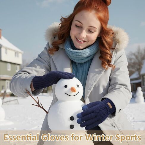 القفازات الشتوية للسيدات الطقس البارد دافئ متماسكة اللمس أصابع مرنة الكفة ناعمة بطانة ناعمة in Kuwait