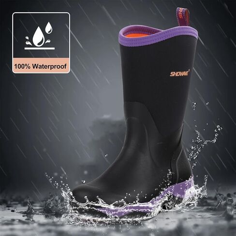 Rubber Boots for Women Mid Calf Rain Boots | Insulated Garden Boots Waterproof Durable Mud Boots for Hunting Farming Working in Saudi Arabia