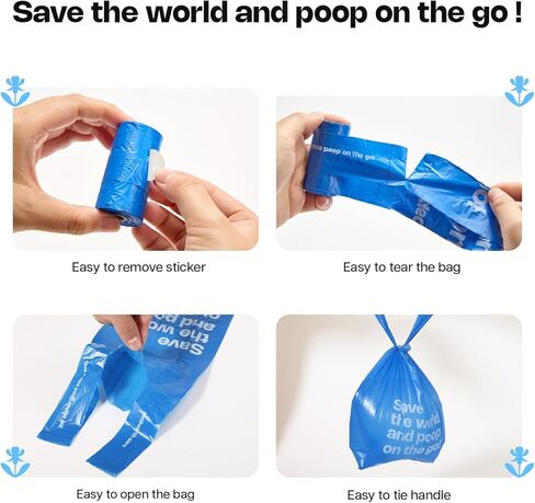 أكياس فضلات الكلاب ذات مقابض وموزع عدد 330 معطرة للكلاب الصغيرة والمتوسطة الحجم ومضادة للتسرب وأكياس نفايات سميكة للغاية للمشي على شكل خوخ هزلي in Kuwait